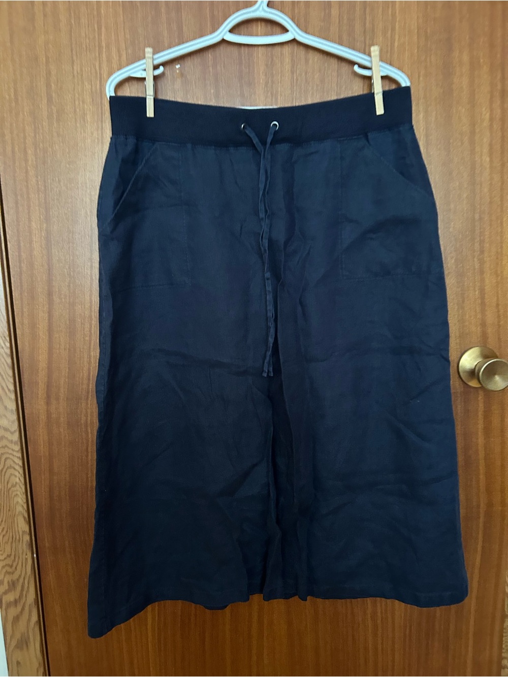 Talbots Black Wide-Leg Drawstring Pants
